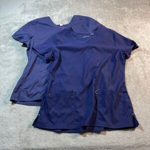 Urbane Scrub Top V-Neck Short Sleeve Medical Uniforms Workwear‎ Large Women's